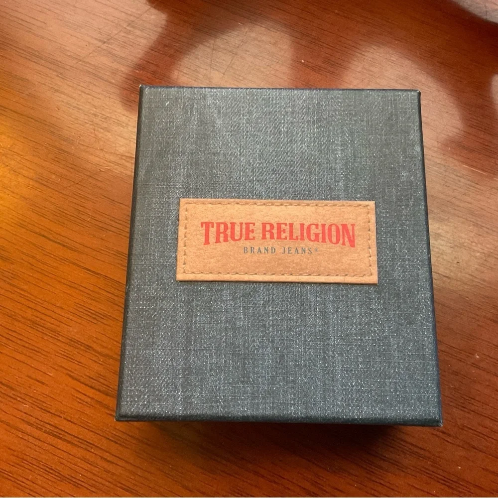 True Religion Stainless Steel Buddha Dog Tag Necklace #YC